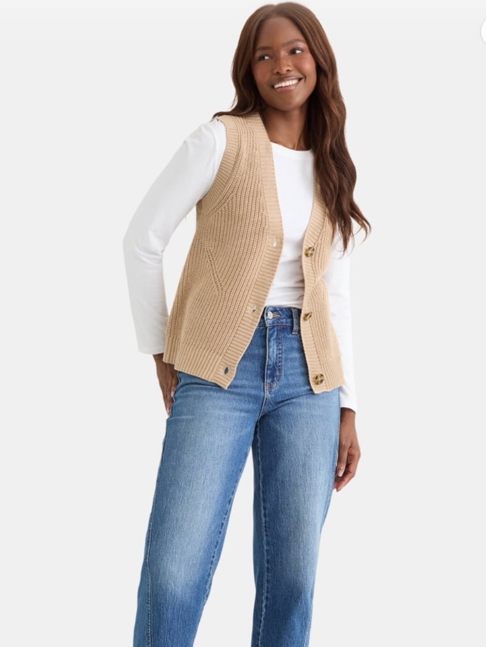NWT tan sweater vest